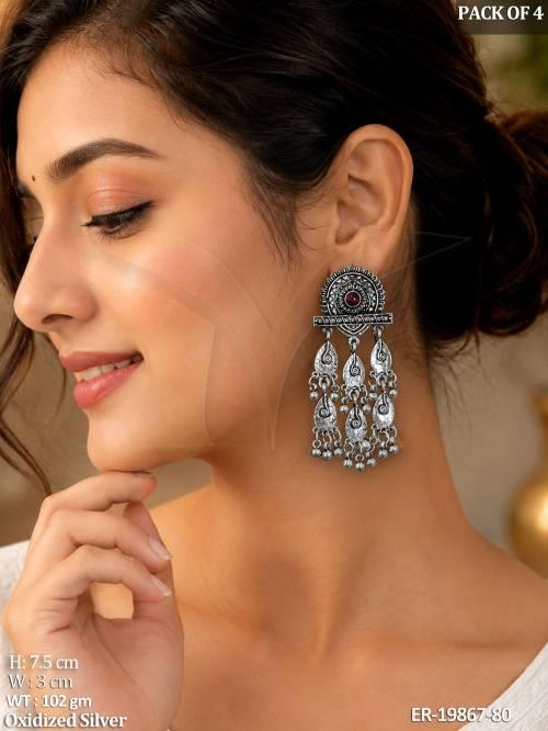Traditional Oxidized Silver Earrings Combo Pack