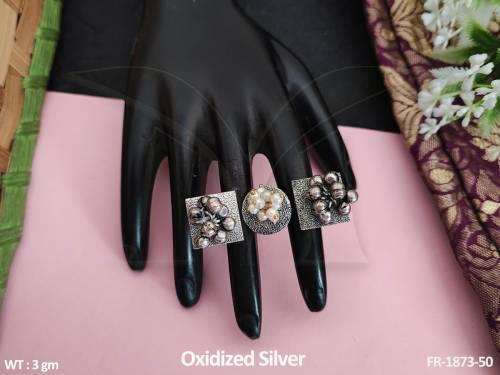 Oxidized Jewelry Accessories Oxidized Silver Polish Party Wear Finger Ring