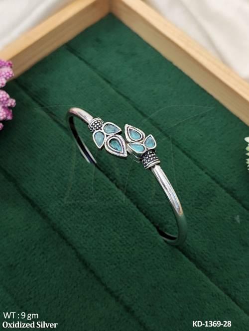 Trendy Oxidized Silver Kada for Women 