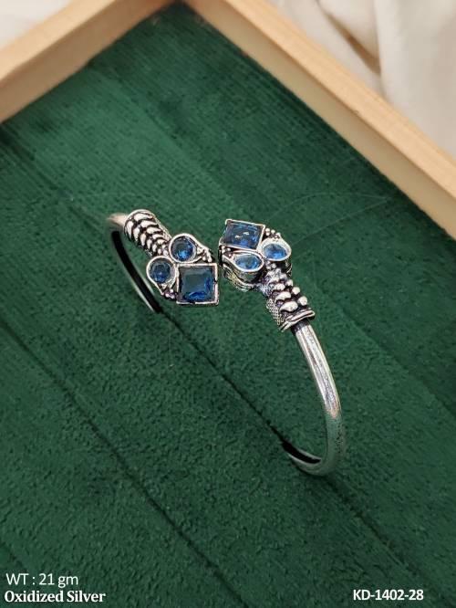 Oxidized Silver Full Stone  Design Party Wear Kada   