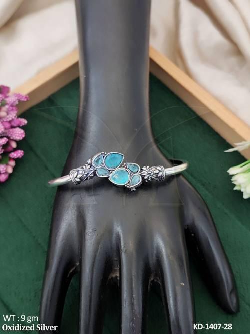 Oxidized Jewellery Full Stone Design Party Wear Kada  