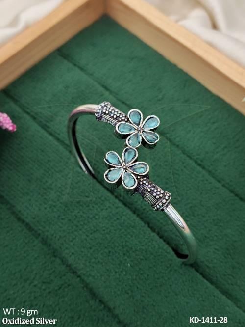 designer-oxidized-kada-with-flower-stone-work-