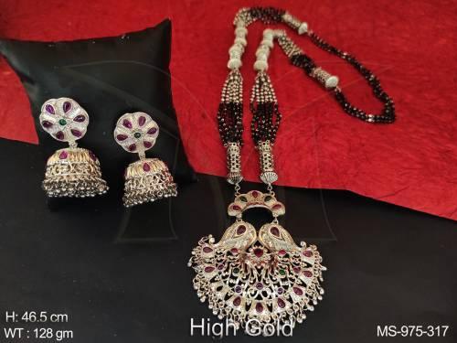 Ethnic Beaded Beautiful High Gold Polish Designer Long Mala Set