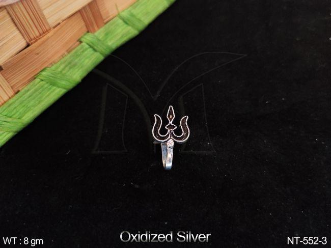 oxidised silver fancy style designer nath / nose pin