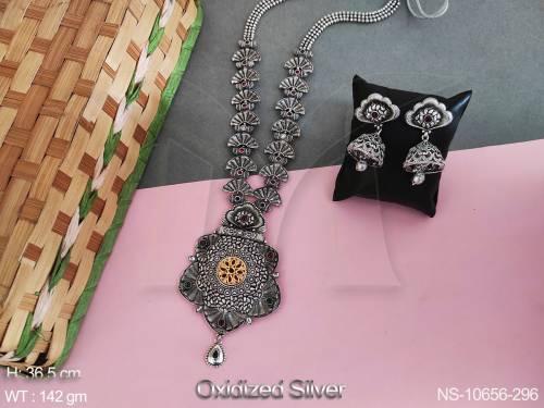 fancy-style-oxidised-jewellery-party-wear-beautiful-long-oxidised-silver-polish-necklace-set