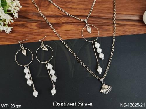 oxidised-silver-polish-fancy-style-designer-oxidised-jewellery-antique-necklace-set