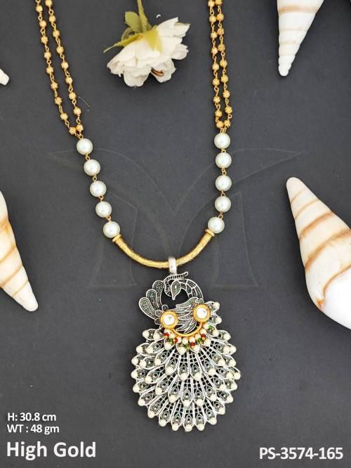 Oxidized jewelry High Gold Polish Peacock design Beautiful Oxidized Pendant Set 
