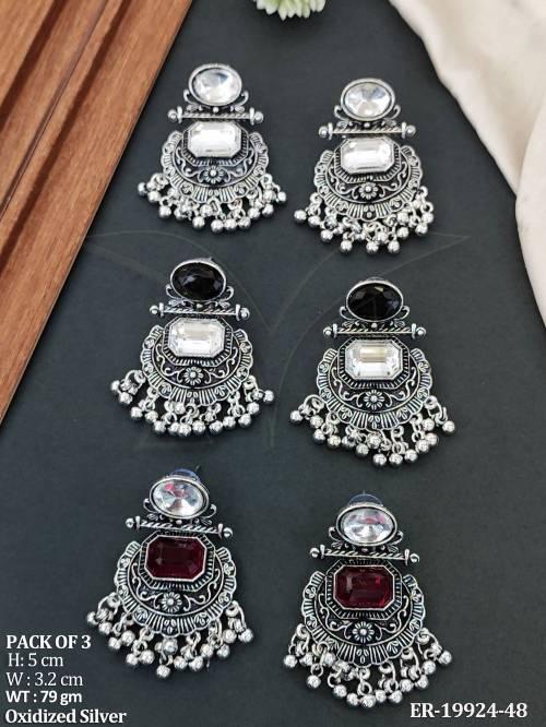 oxidized-silver-stone-earrings-combo-pack-of-3