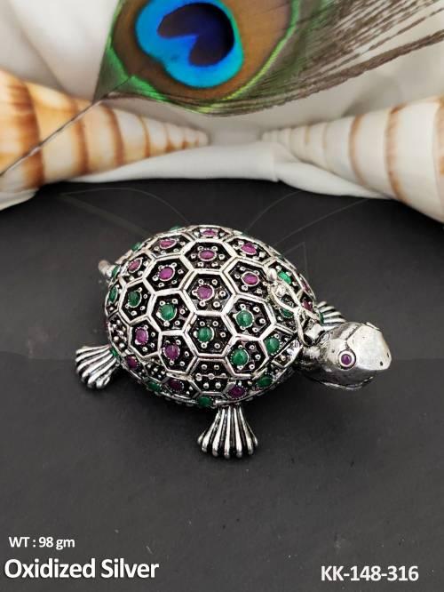 Beautiful Oxidized Fancy Sindoor Box with Oxidized Silver Polish