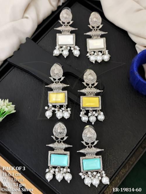 designer-oxidized-silver-multicolor-stone-earrings-combo-set