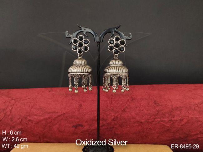 Designer Antique OXidized Silver polish Fashion Earring