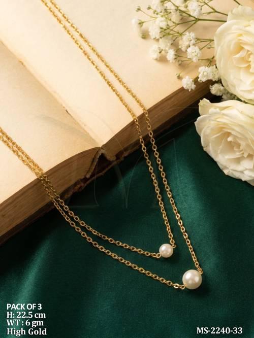 Classic Pearl Drop Layer Necklace Modern Fashion Jewelry Piece