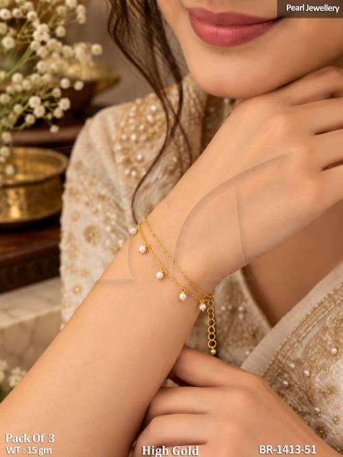 Designer Pearl Bracelet Set for Women