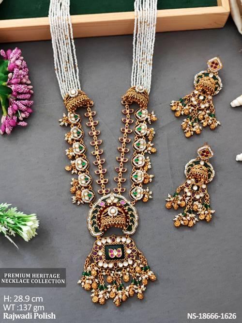 Premium Designer Rajwadi Polish Necklace Set  