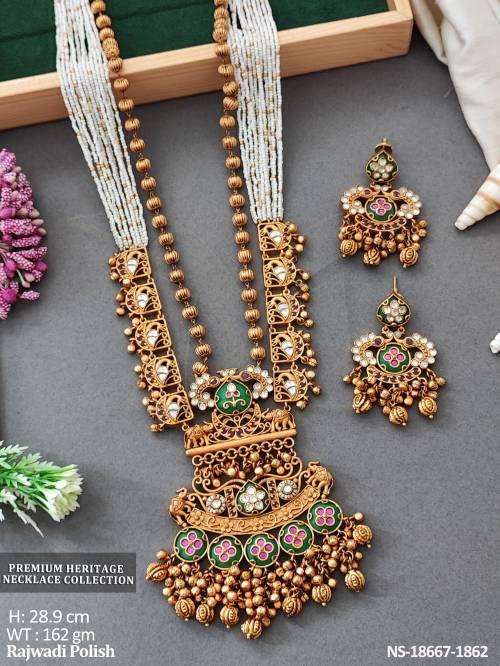 Design   Rajwadi Polish Fancy Style Necklace Set   