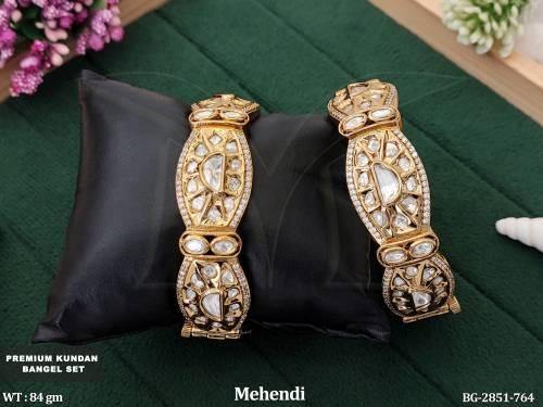 Premium Kundan Bangle Set for Wedding  Party Wear 