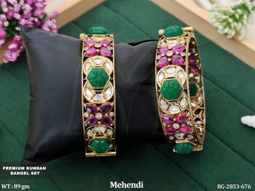 Elegant Premium Kundan Bangles Set for Festive Look 