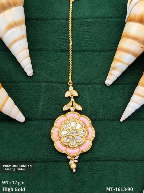 Bridal Wear Premium Kundan Tikka in Floral Style  
