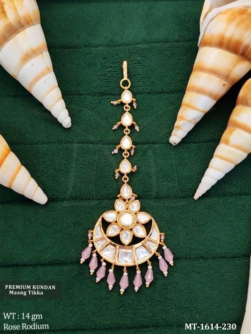 Elegant Floral Kundan Maang Tikka for Brides  
