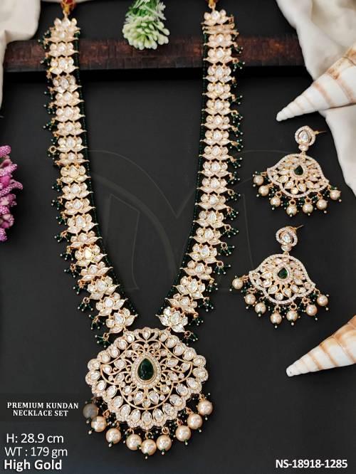 Premium High Gold  Kundan Party Wear   Necklace Set  