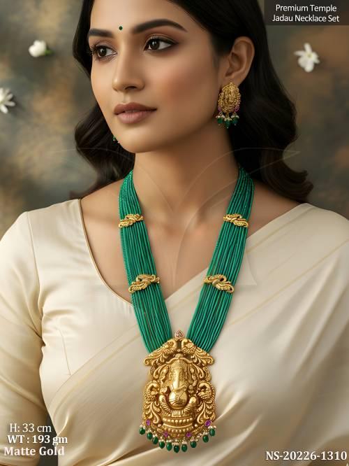 premium-temple-jadau-ganesh-necklace-set-matte-gold