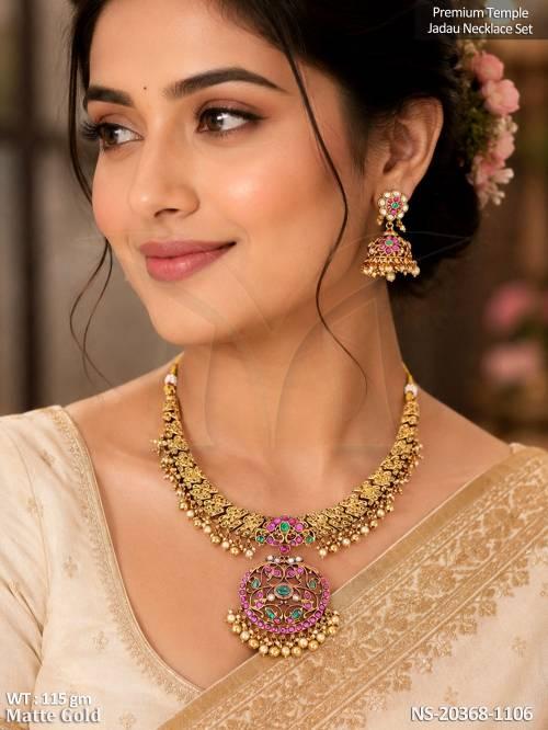 premium-temple-jadau-necklace-set-with-floral-jhumka-earrings
