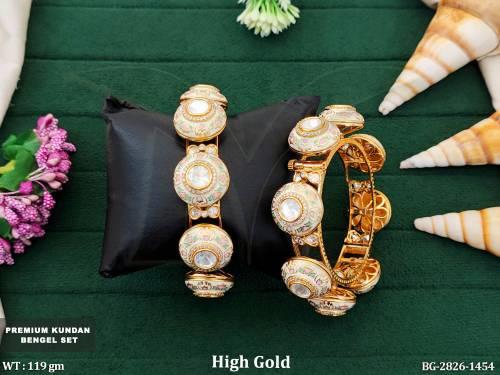 Traditional Kundan Bengal Pair for Wedding Wear 