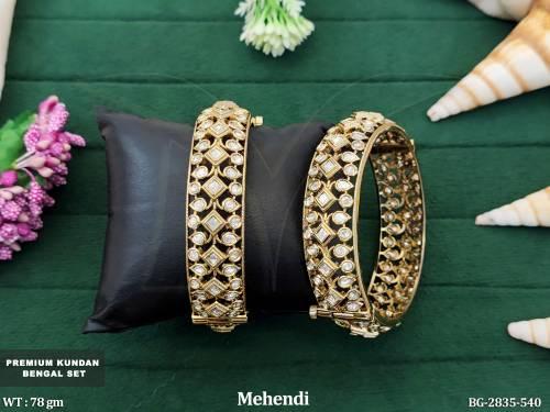 Bridal Mehendi Kundan Bengal Pair for Functions 