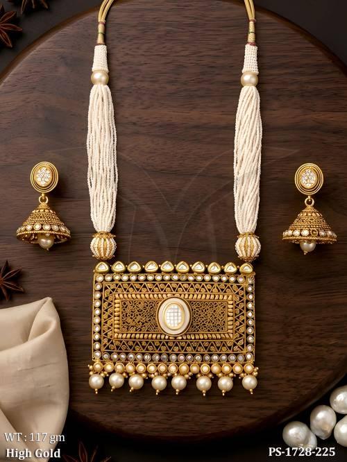 chokor moti drop pendant set detail