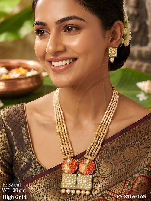 two square designer long pendant set