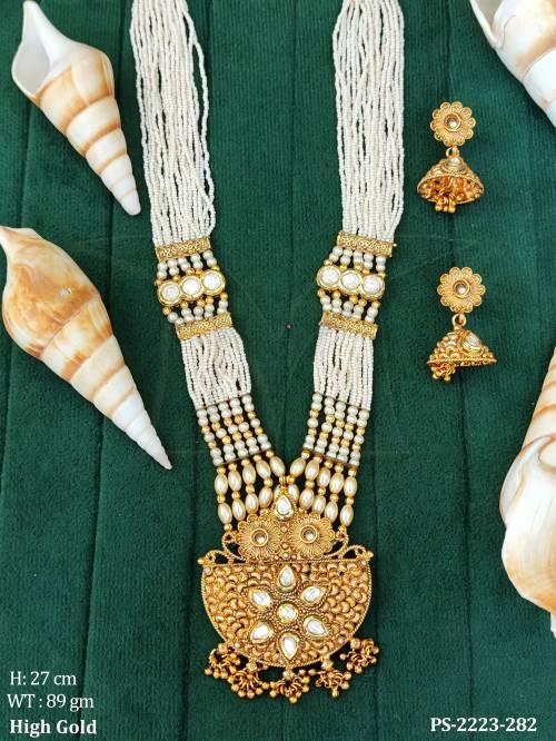 Half Circle Style Long Antique Pendant — PS-2223-282