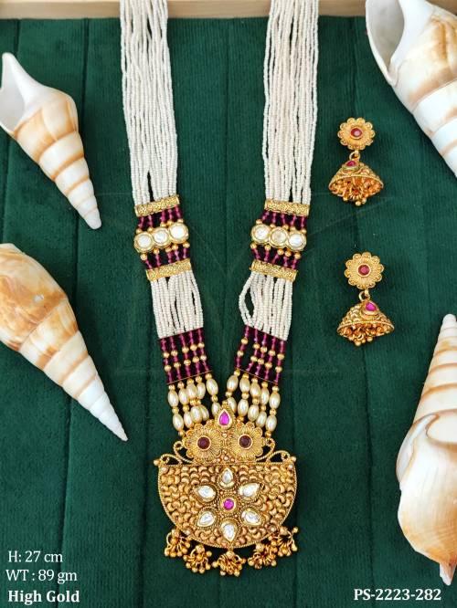 Half Circle Style Long Antique Pendant — PS-2223-282