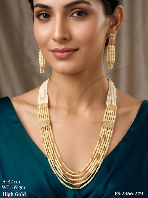 Traditional pearl Lct stone antique design pendant set