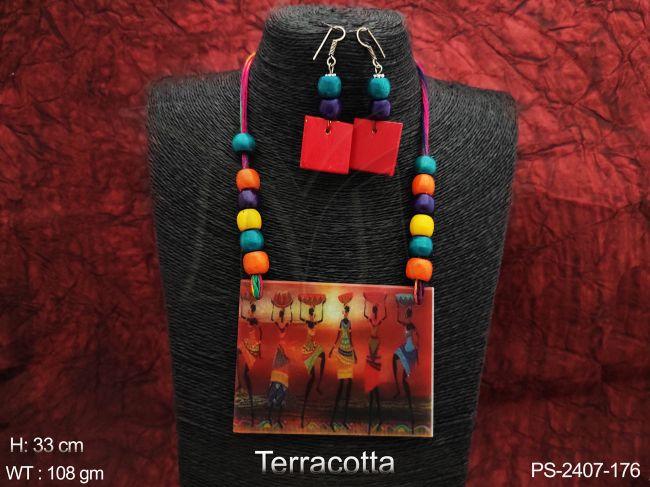 adivasi design marble pendant set