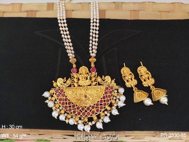 temple traditional antique design pendant set,