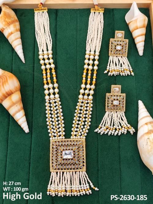 Fancy Style Beautiful Pendant High gold Polish Party wear Long Designer Pendant Set — PS-2630-185