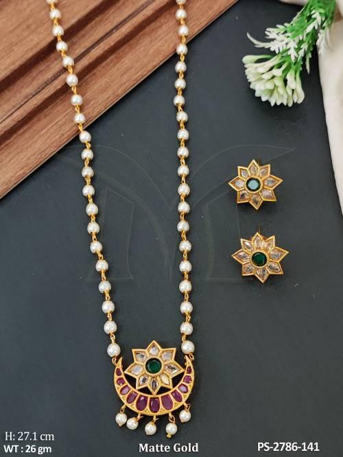 Antique Beautiful  Party Wear  Matte  Gold Polish Pendant Sets  — PS-2786-141