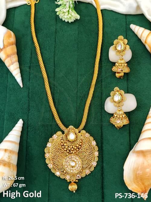 designer-antique-design-high-gold-polish-pendant-set