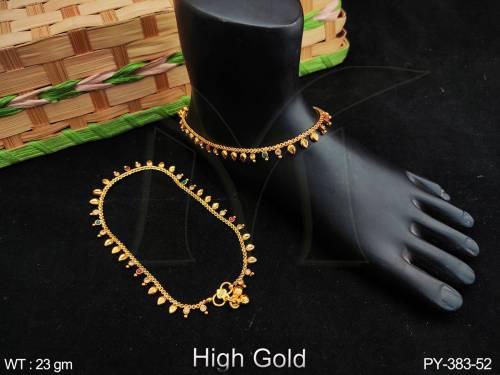High Gold Polish Designer Fancy Style Antique Payal — PY-383-52