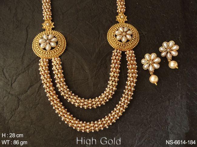 multiple colouring moti polki necklace set