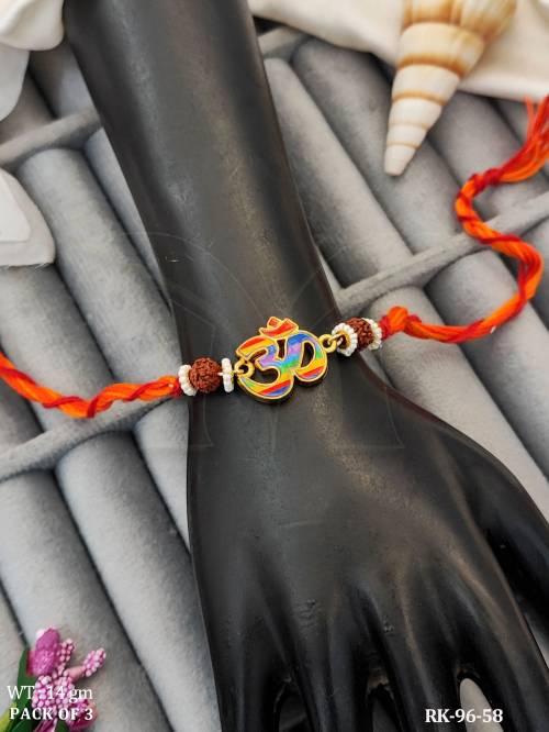 traditional-om-rakhi-combo-with-beads-rudraksha-pack-of-3-
