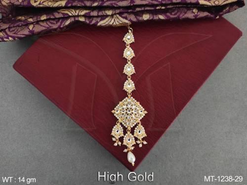 Fancy High Gold Polish Designer Party wear Sheeshphool Maang Tikka