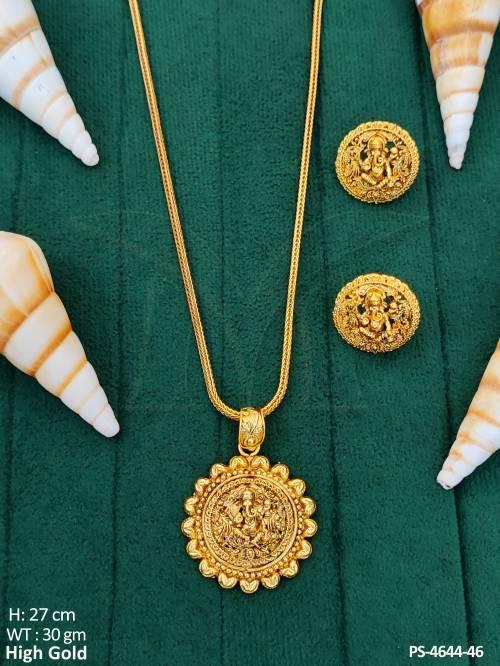 Beautiful Designer High Gold Fancy Style Pendant Set   