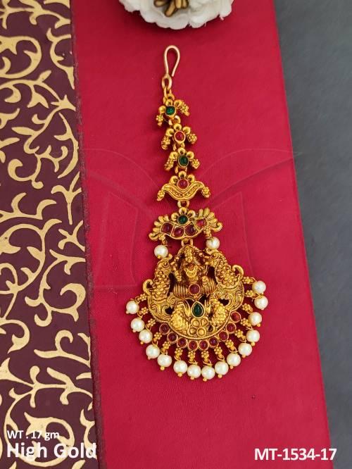 Designer Fancy Antique Jewellery High Gold Polish FUll Stone Party Wear Maang Tikka  