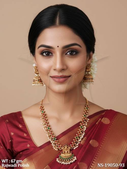 Lakshmi Pendant Rajwadi Necklace  Festive Collection 