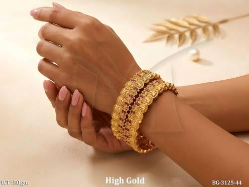 Antique Coin Design Temple Bangles Set