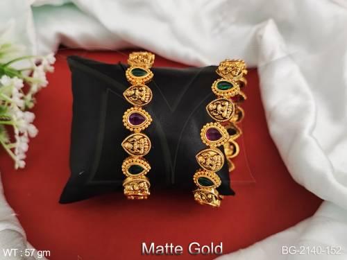 temple-jewellery-beautiful-fancy-style-matte-gold-polish-2-bangles-set-