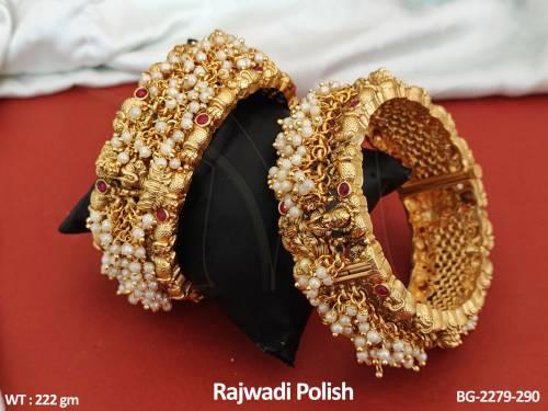 fancy-design-clustered-pearl-rajwadi-polish-temple-bangle-set-