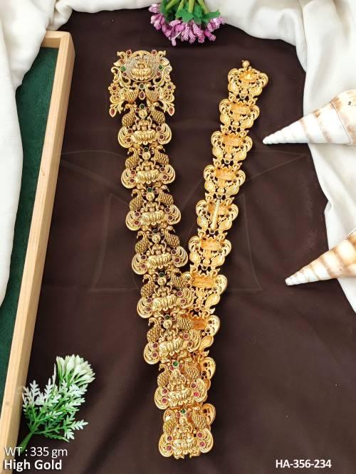 Temple Designer High Gold Polish Full Stone Party Wear Hair Accessories