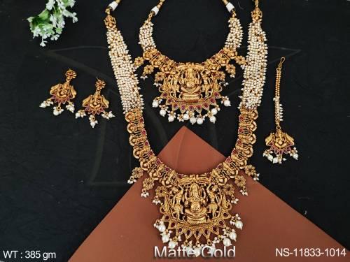 cluster-pearl-matte-gold-ganesha-pendant-guttapusalu-temple-design-long-temple-necklace-set-